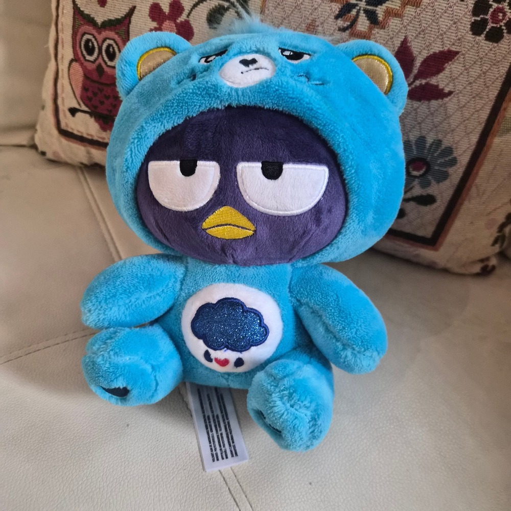 Sanrio Care Bears Badtz-Maru Grumpy Bear Plush 2023 Collaboration Blue 9 Inch
